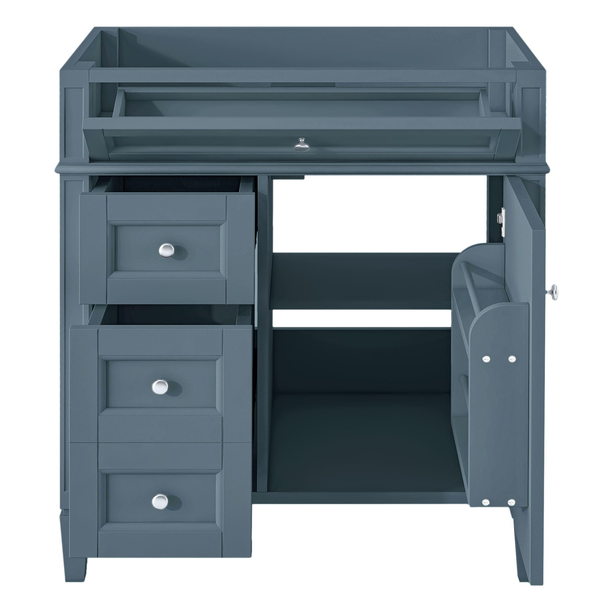 Bathroom Vanity With 2 Drawers And Tip-Out Drawer, Storage Cabinet