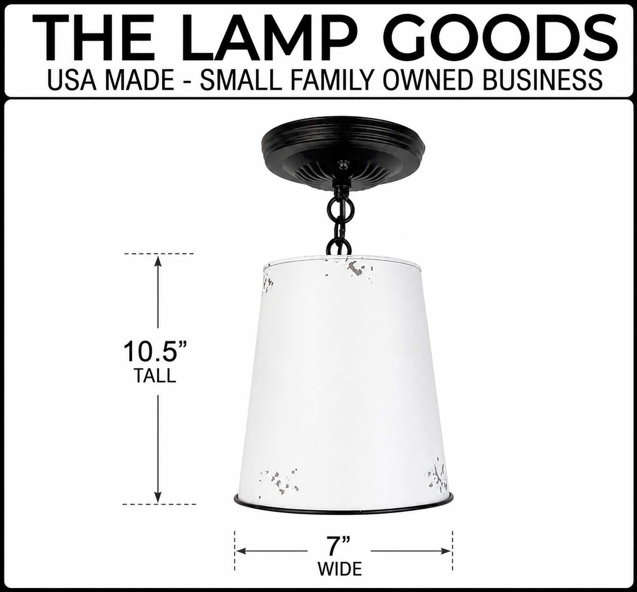 Farmhouse White Barn Metal Distressed Ceiling Light Fixture