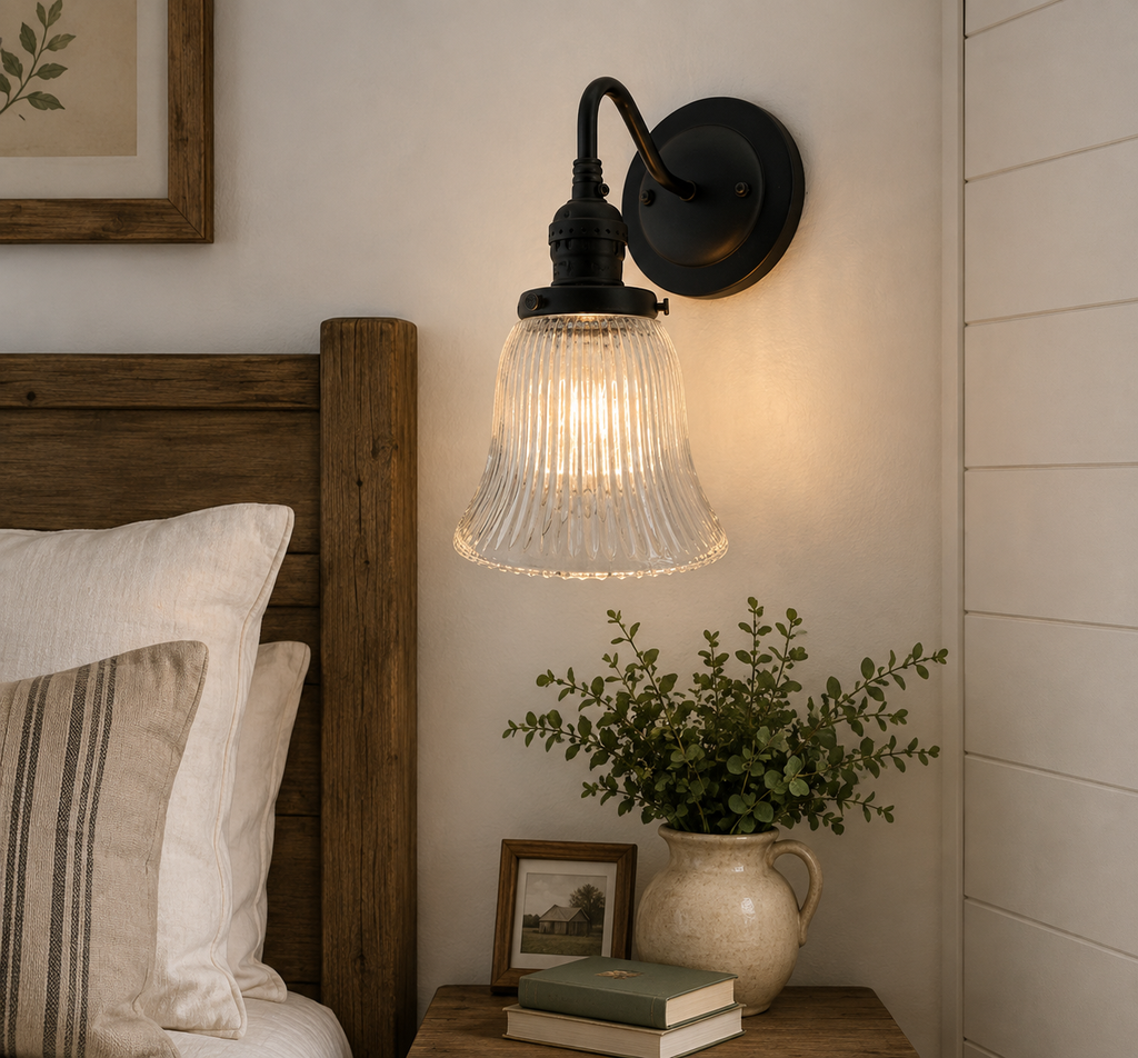 Antique Bell Glass Wall Sconces