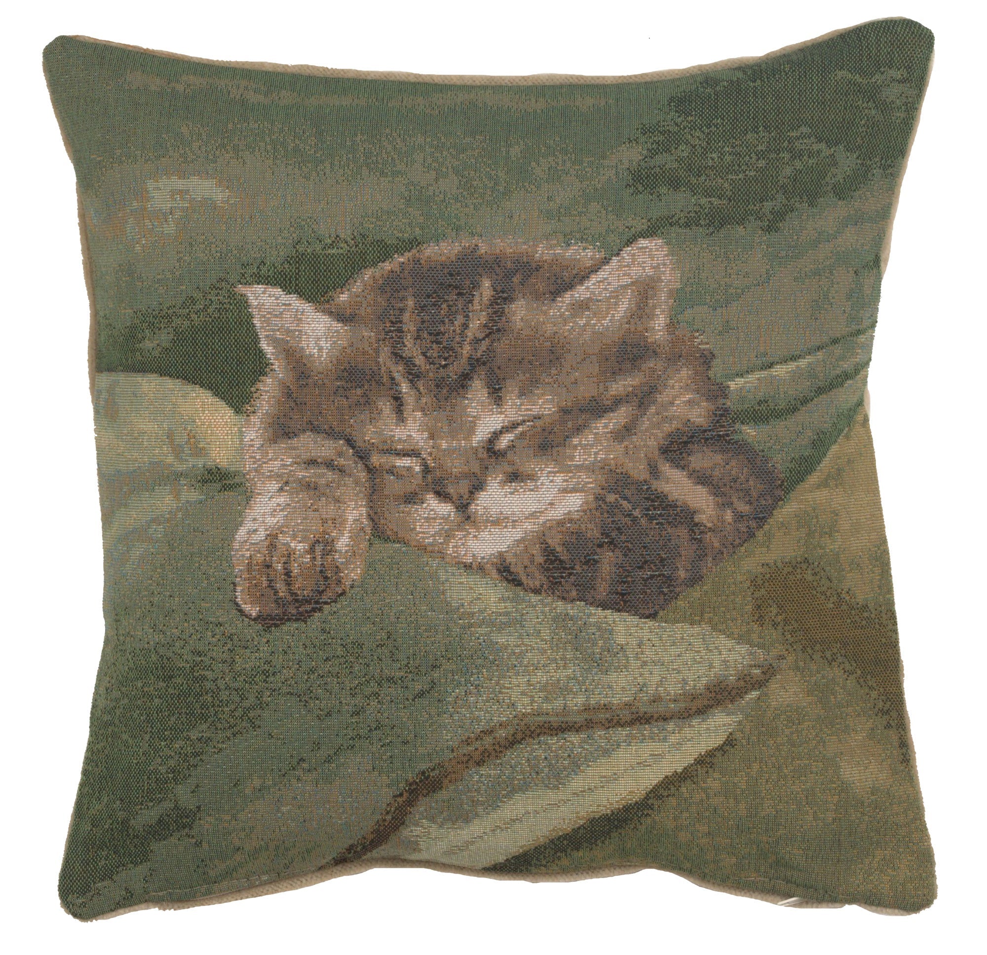 Sleeping Cat Blue French Cushion