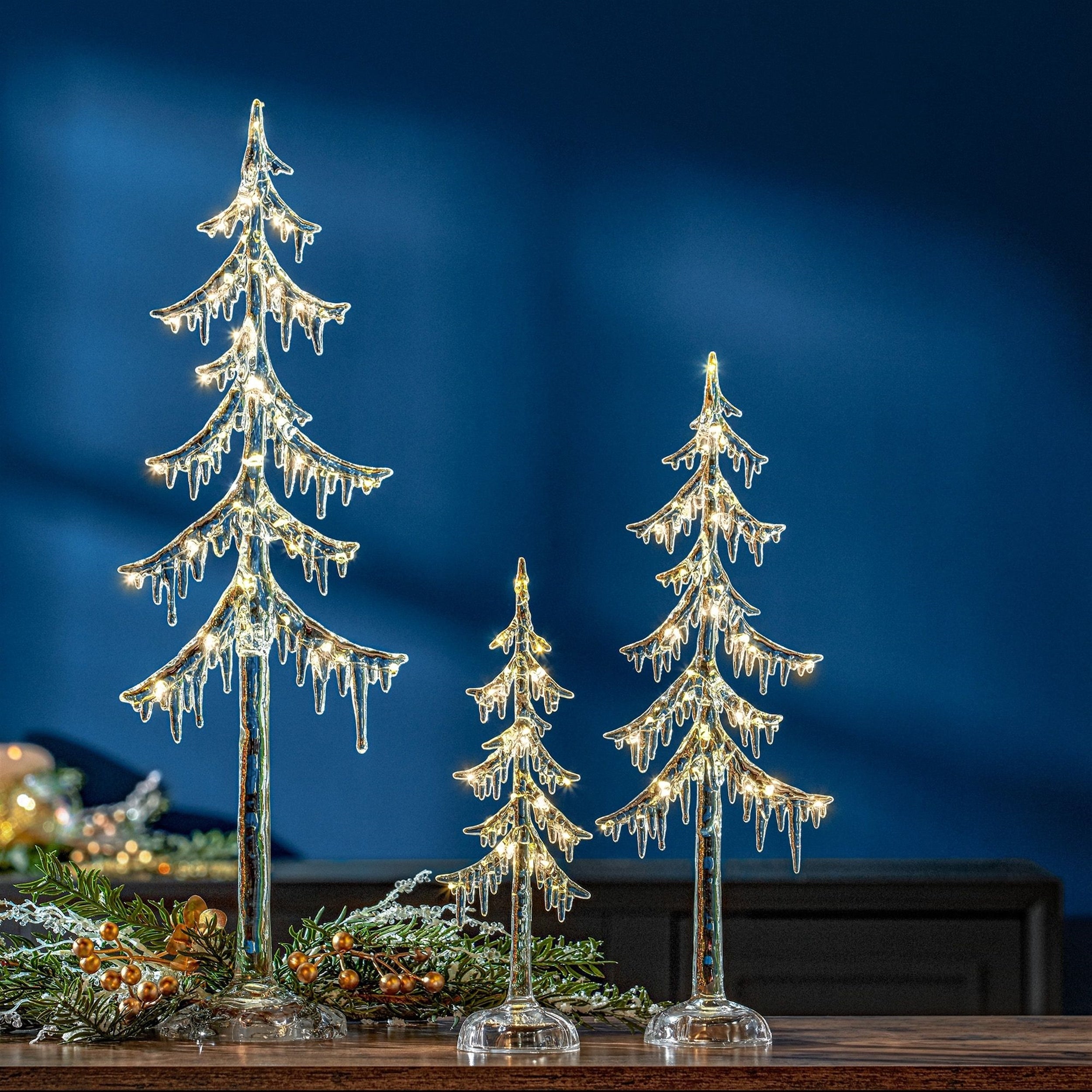 LED Acrylic Dripping Pine Tree (Set of 2)