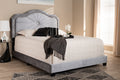 Baxton Studio Embla Modern and Contemporary Grey Velvet Fabric Upholstered King Size Bed