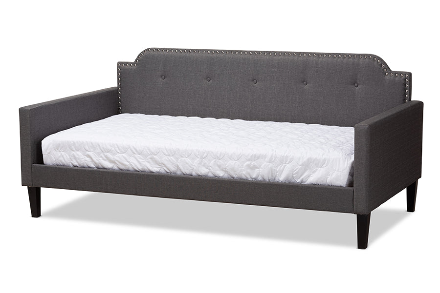 Baxton Studio Packer Modern and Contemporary Grey Fabric Upholstered Twin Size Sofa Daybed