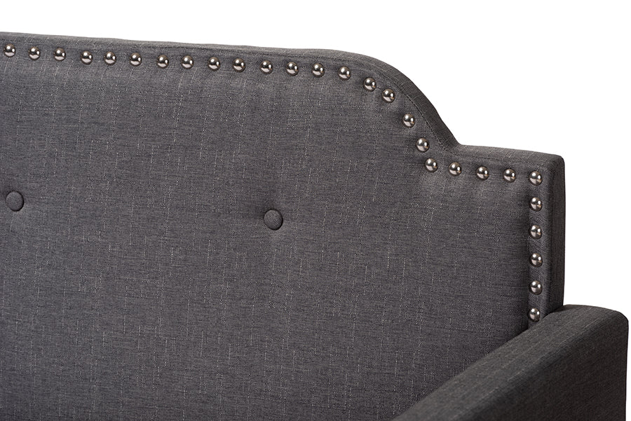 Baxton Studio Packer Modern and Contemporary Grey Fabric Upholstered Twin Size Sofa Daybed