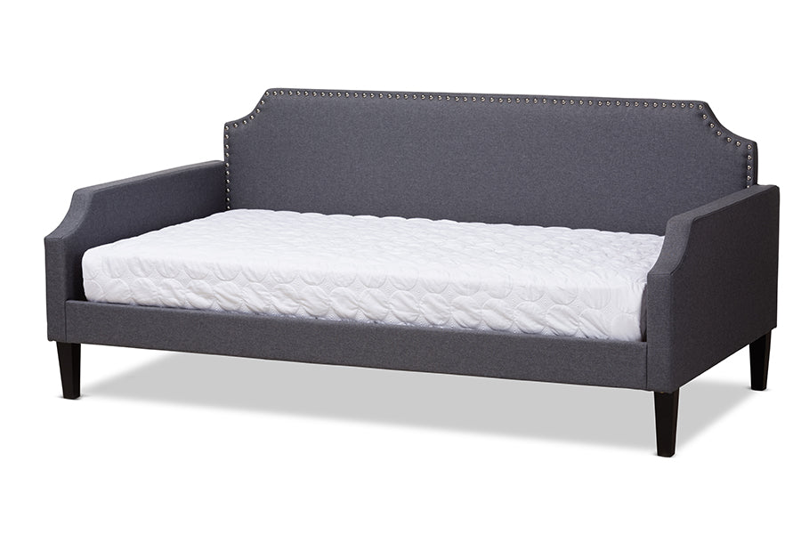 Baxton Studio Walden Modern and Contemporary Grey Fabric Upholstered Twin Size Sofa Daybed