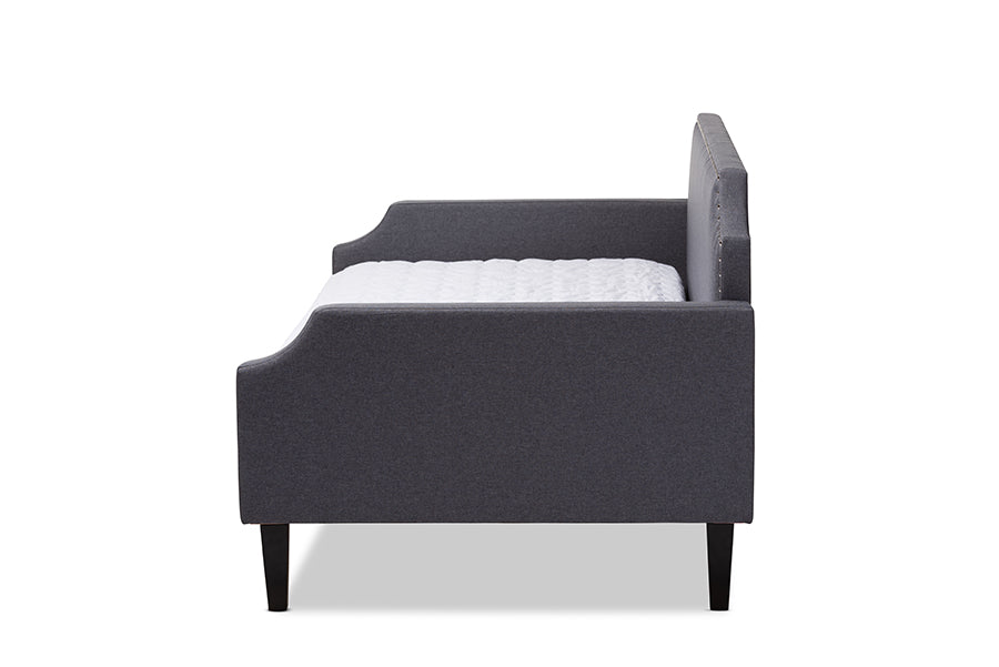 Baxton Studio Walden Modern and Contemporary Grey Fabric Upholstered Twin Size Sofa Daybed