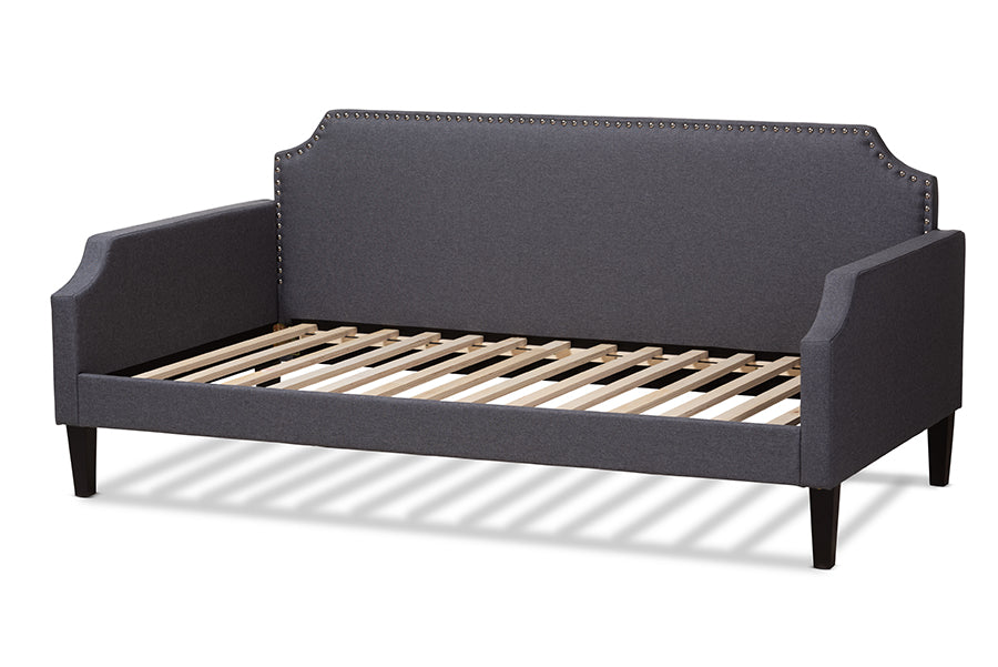 Baxton Studio Walden Modern and Contemporary Grey Fabric Upholstered Twin Size Sofa Daybed