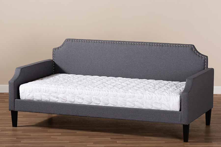 Baxton Studio Walden Modern and Contemporary Grey Fabric Upholstered Twin Size Sofa Daybed