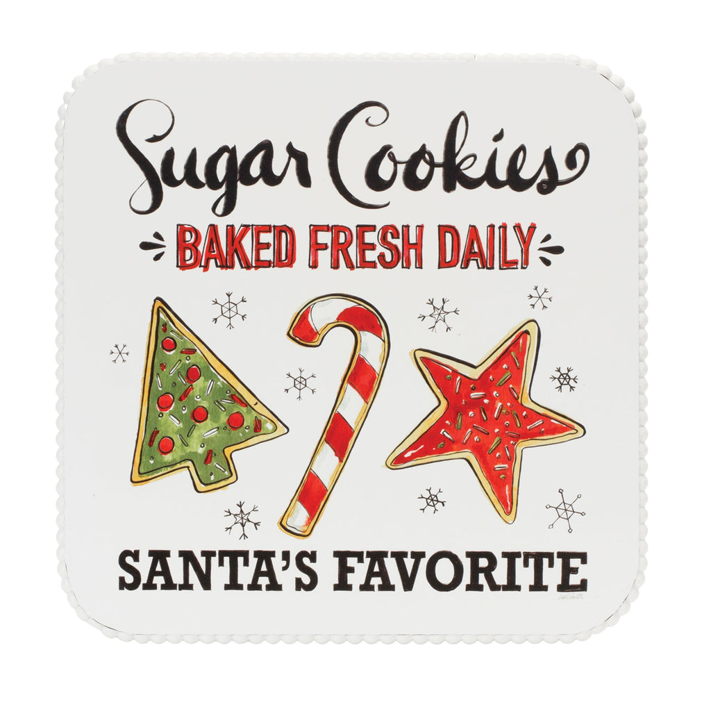 Santa's Favorite Cookie Plate Pedestal 14.25"D