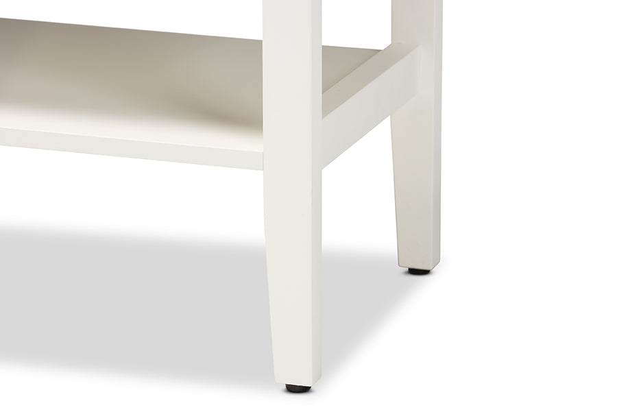 Baxton Studio Chauncey Classic and Traditional White Finished Wood and Glass 2-Door Kitchen Storage Cabinet