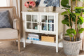 Baxton Studio Chauncey Classic and Traditional White Finished Wood and Glass 2-Door Kitchen Storage Cabinet