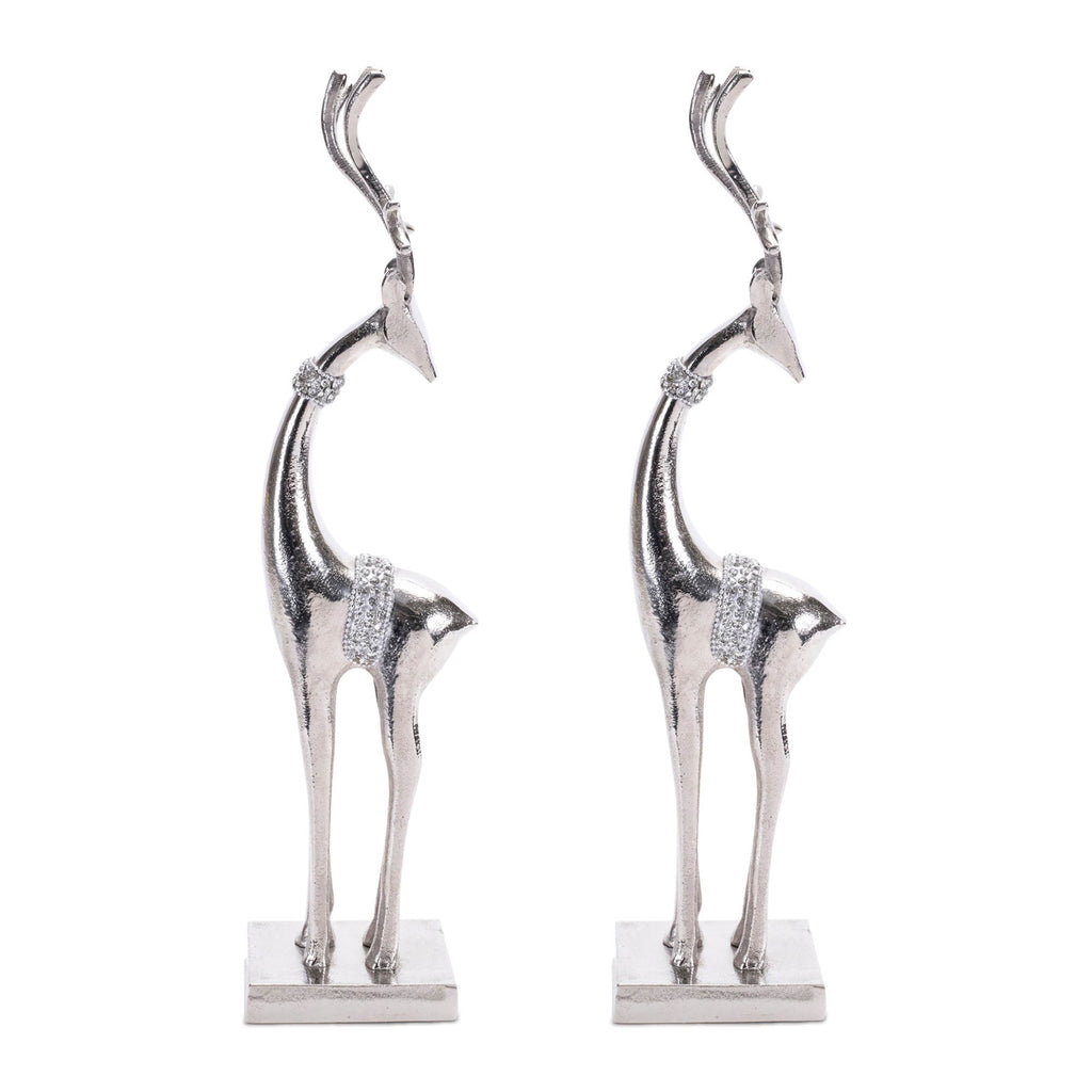 Aluminum Metal Holiday Deer (Set of 2)