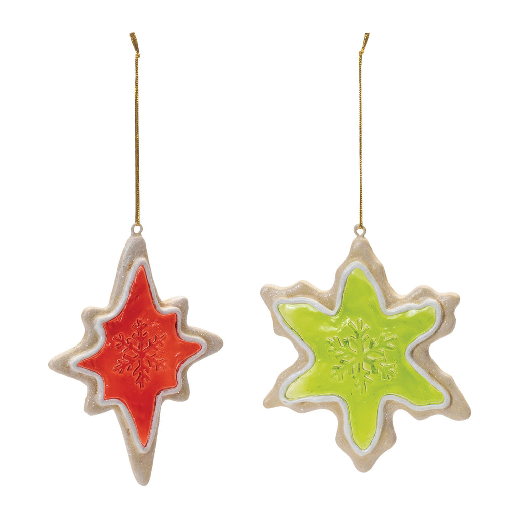 Frosted Cookie Star and Snowflake Ornament (Set of 6)