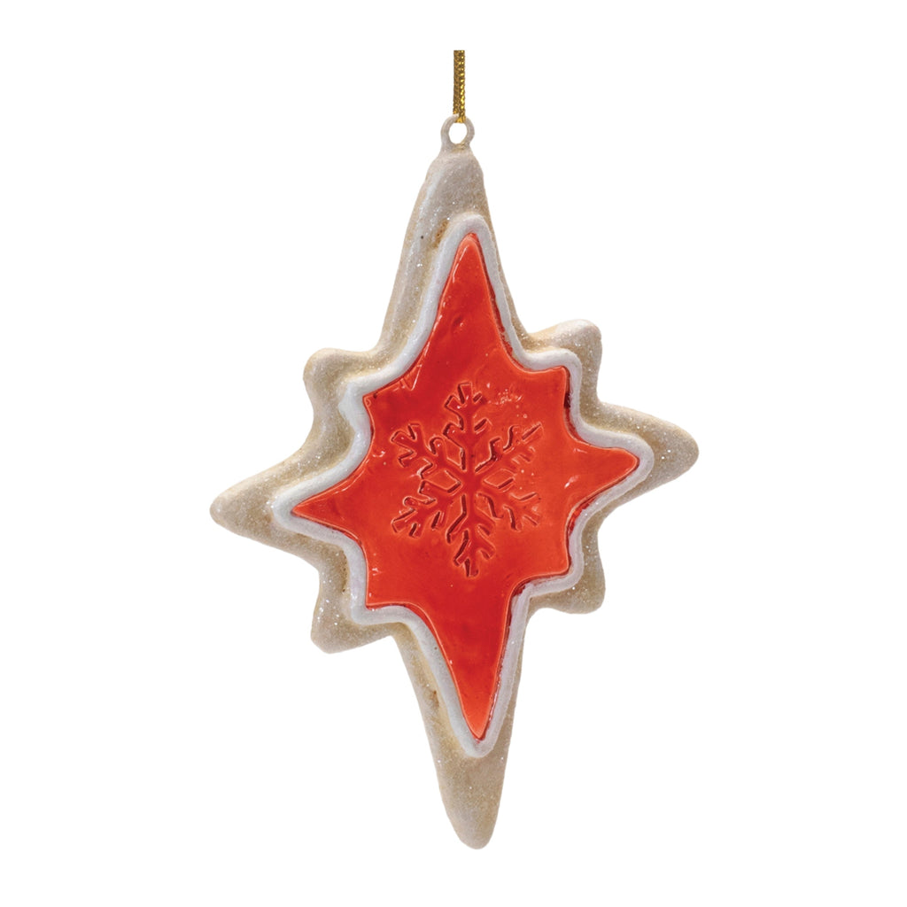 Frosted Cookie Star and Snowflake Ornament (Set of 6)