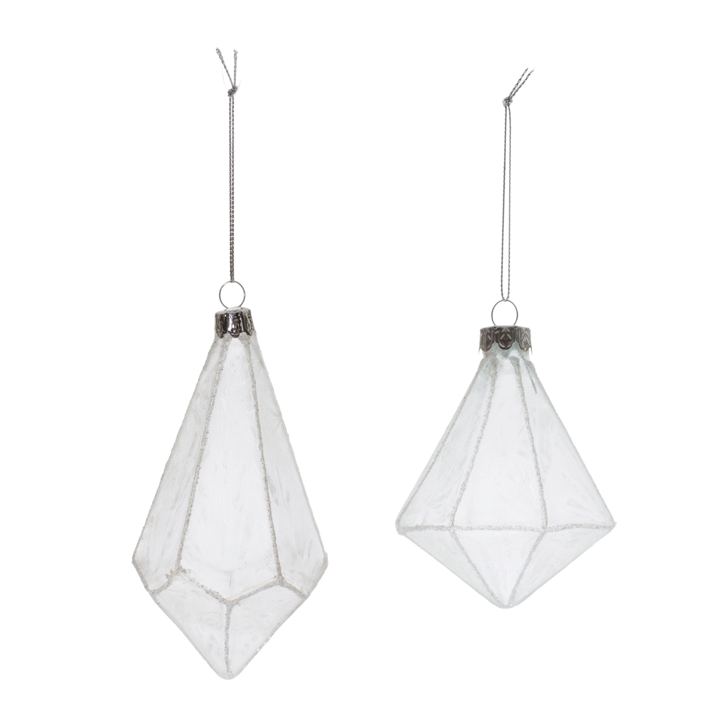 Frosted Glass Drop Ornament (Set of 6)