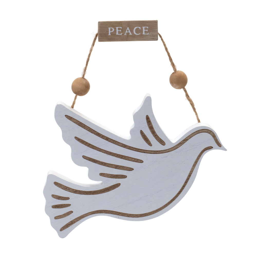 Wood Dove and Angel Sentiment Ornament (Set of 6)