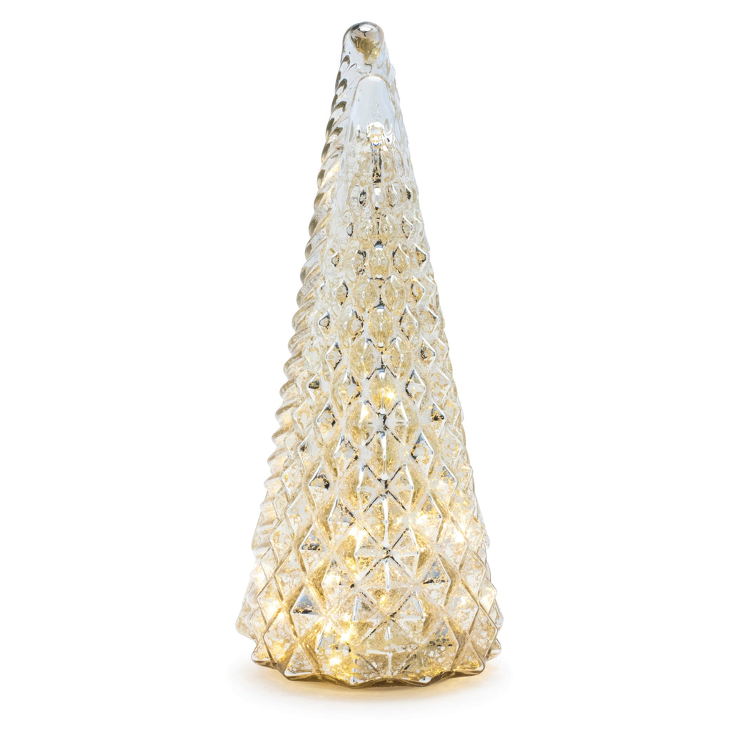 LED Textured Mercury Glass Tree (Set of 3)