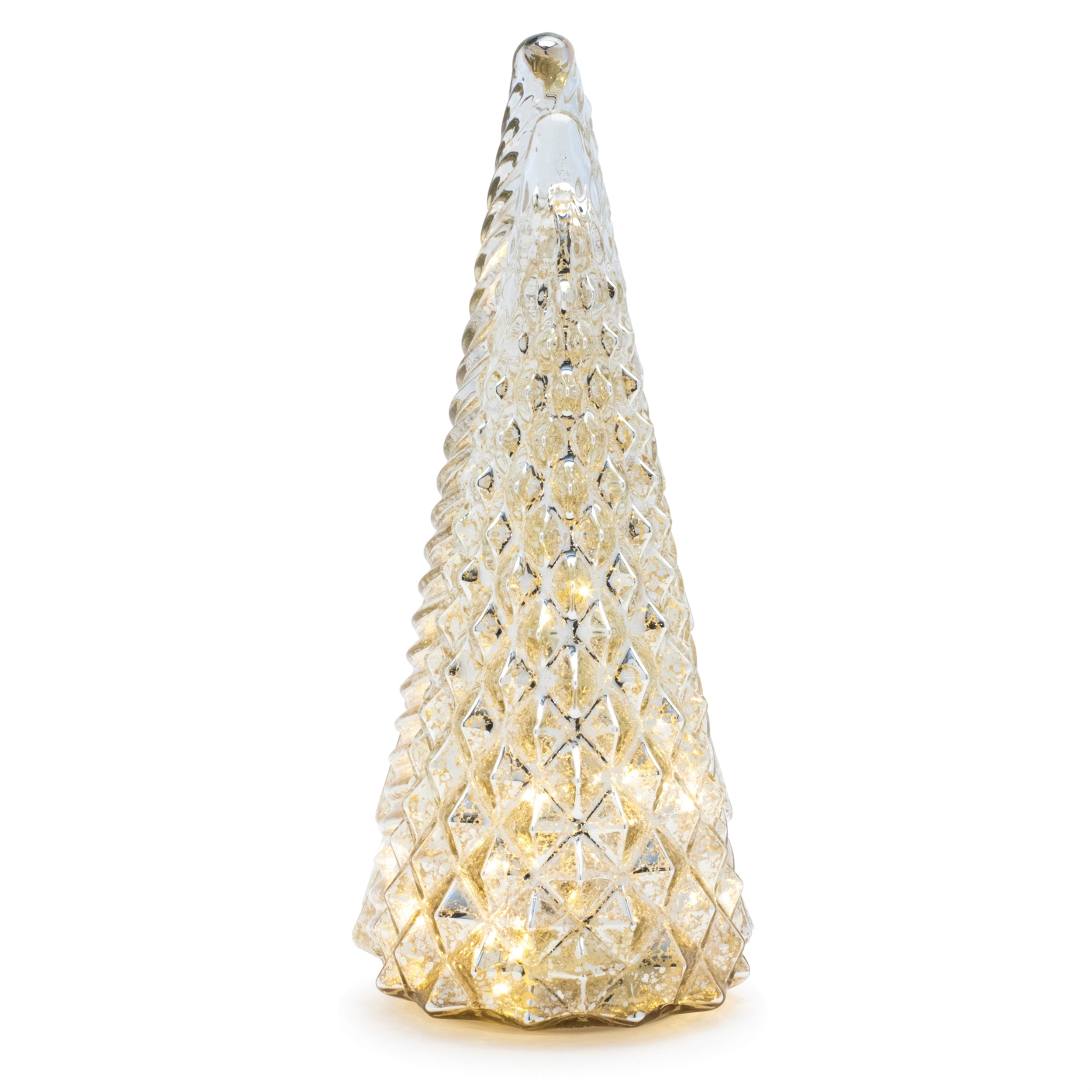 LED Textured Mercury Glass Tree (Set of 3)