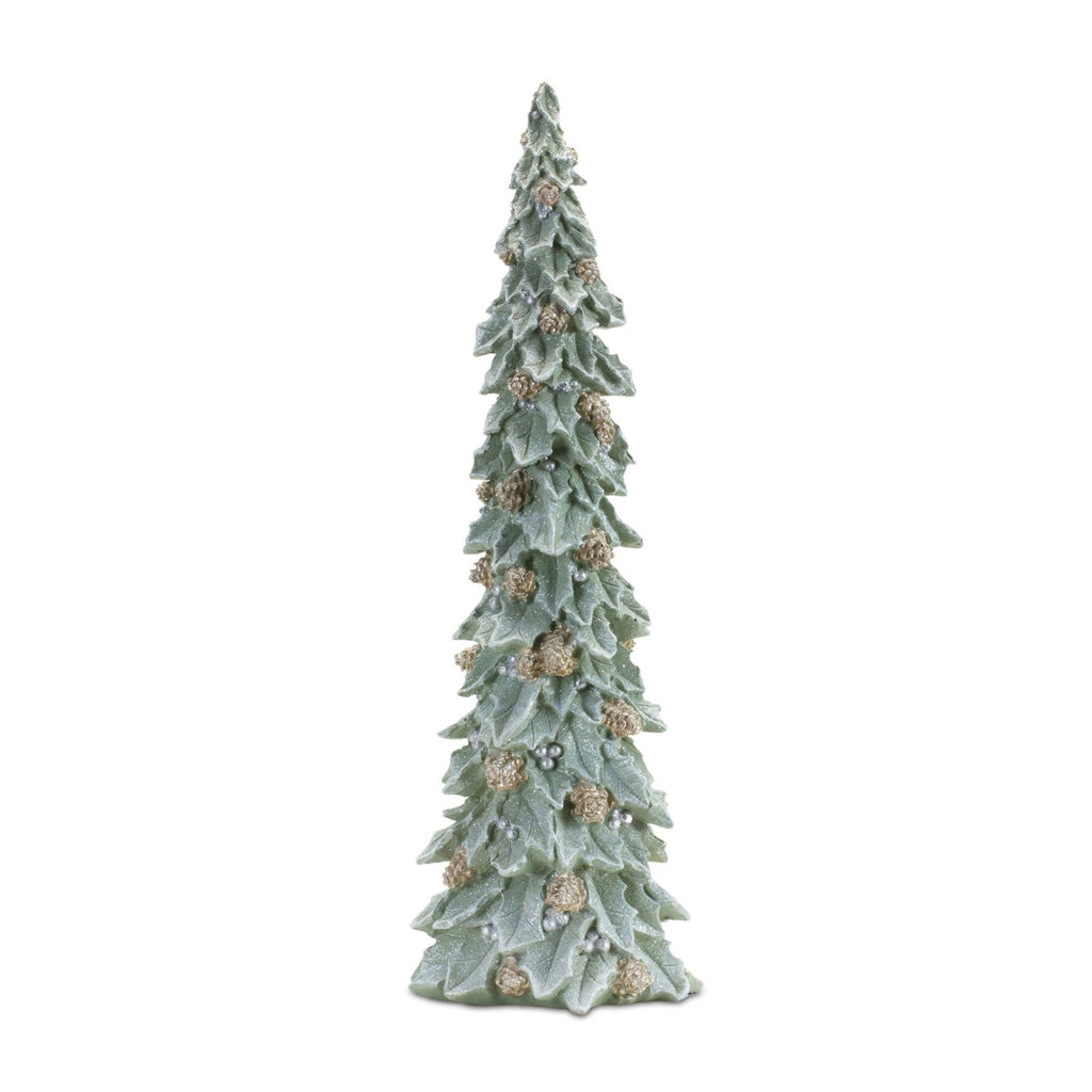 Glittered Holly Pinecone Tree (Set of 2)