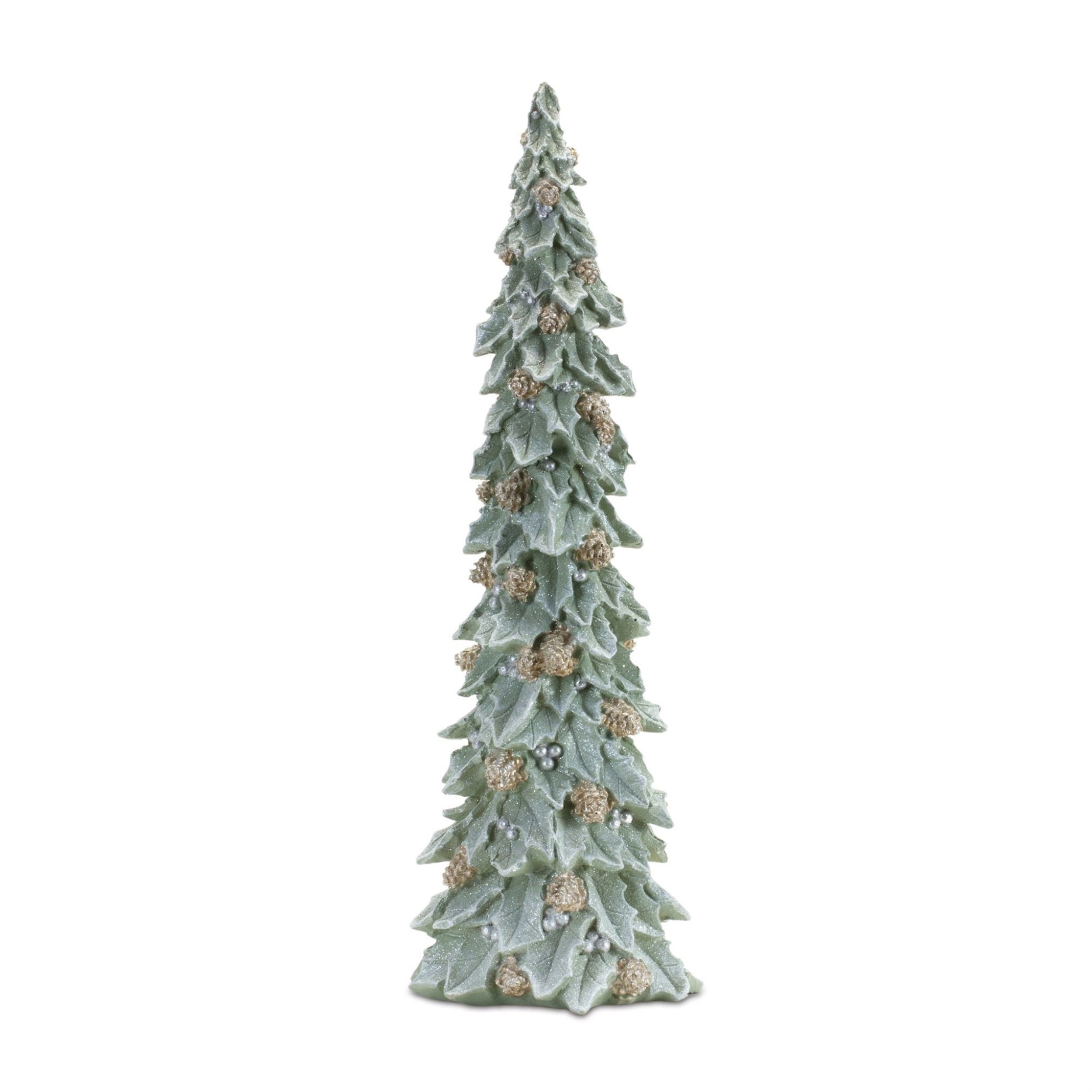 Glittered Holly Pinecone Tree (Set of 2)