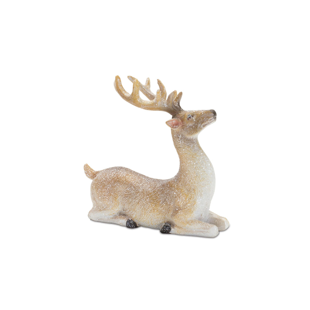 Mini Glittered Holiday Deer Figurine (Set of 6)