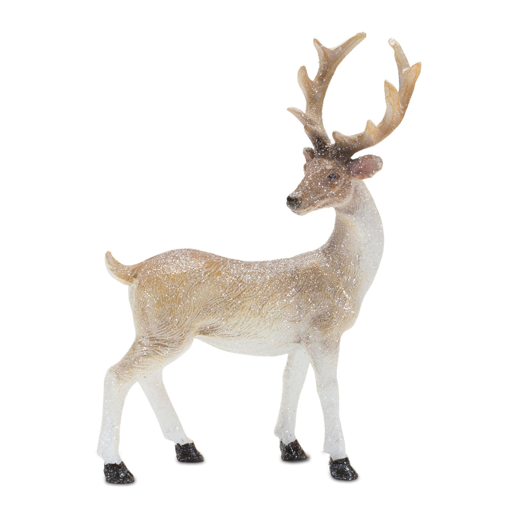 Mini Glittered Holiday Deer Figurine (Set of 6)