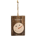 Snowman Head on Wood Ornament (Pack of 4)