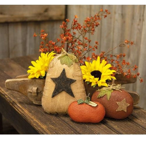 Stiffened Primitive "Harvest" Pumpkin (Pack of 2)