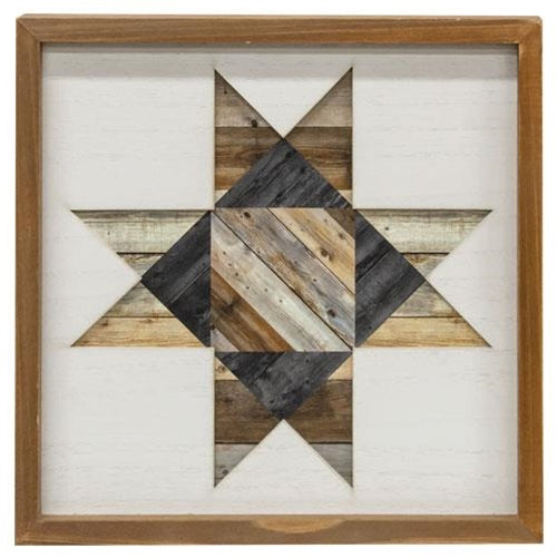 Framed Natural Barn Quilt 12"