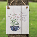 Happy Mind Happy Life Distressed Shiplap Sign (Pack of 2)