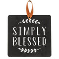 Simply Blessed Black Metal Cutout Plaque (Pack of 2)