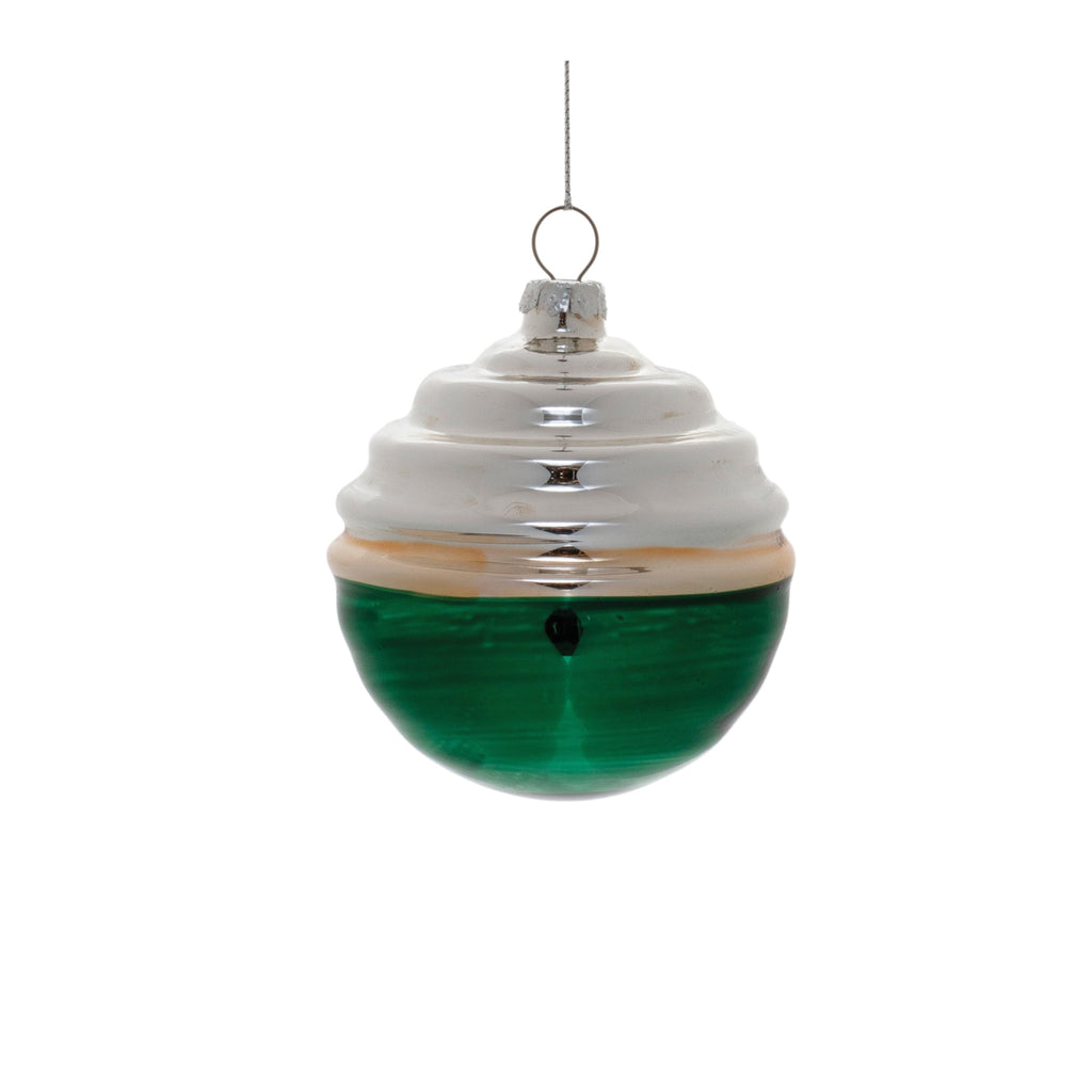 Two-Tone Tiered Glass Ornament (Set of 12)