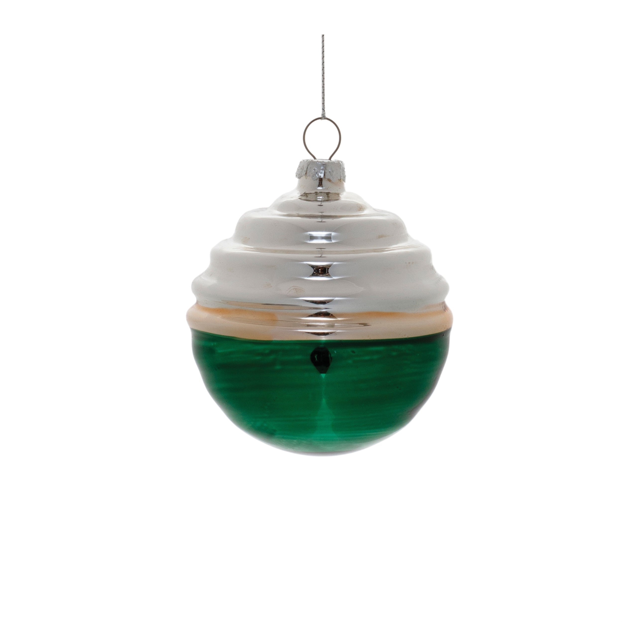 Two-Tone Tiered Glass Ornament (Set of 12)