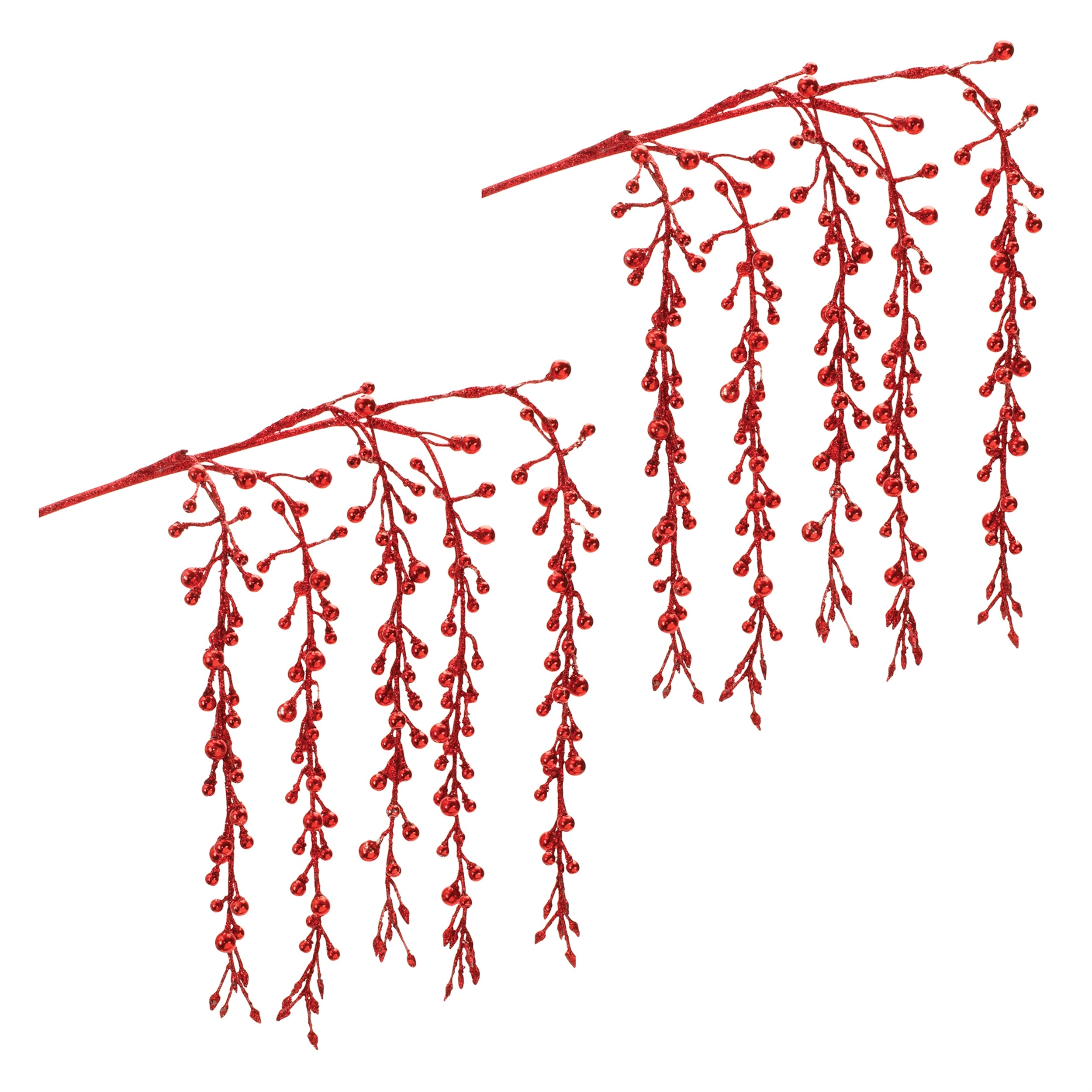 Hanging Glitter Berry Spray (Set of 2)