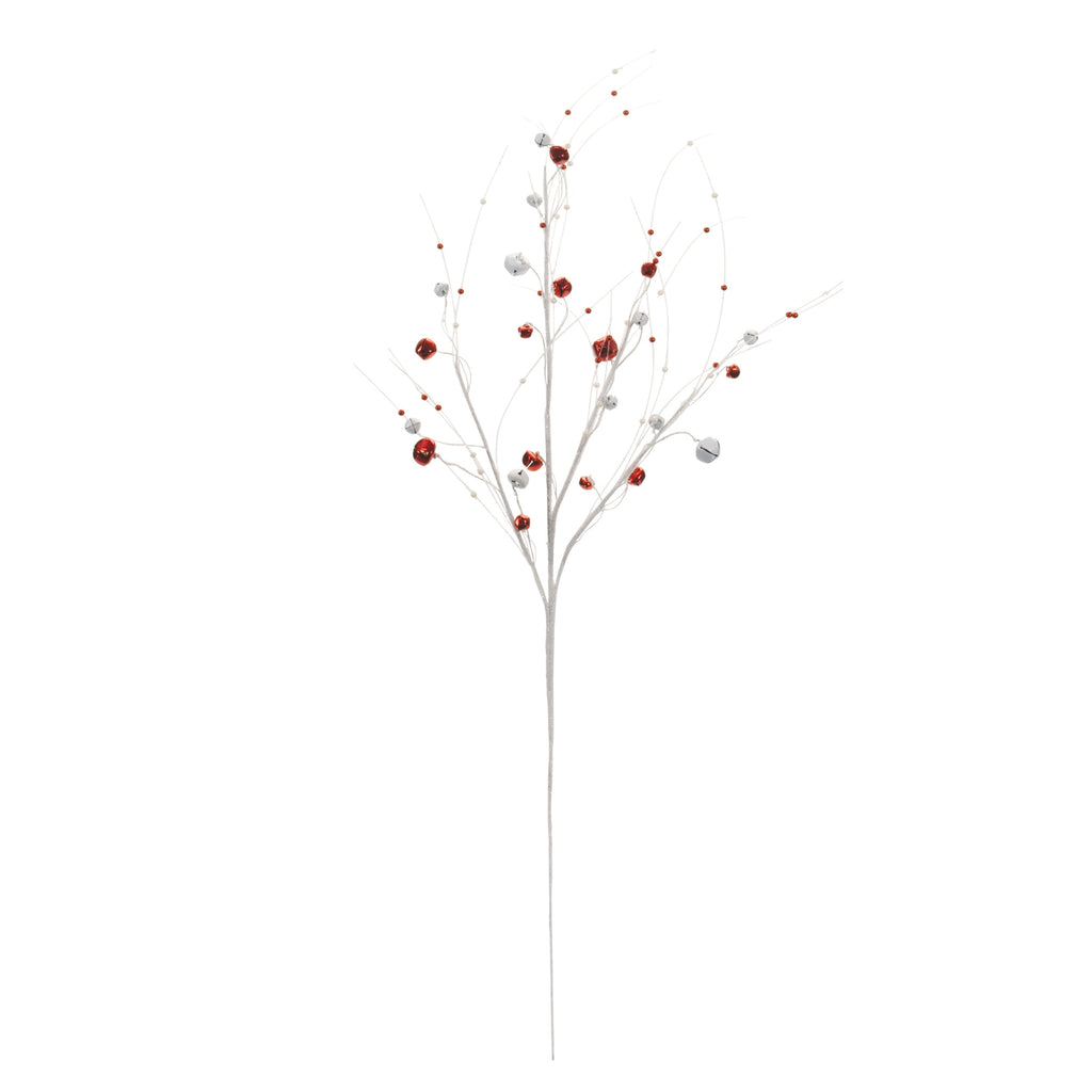 Glittered Sleigh Bell Berry Twig Spray (Set of 2)
