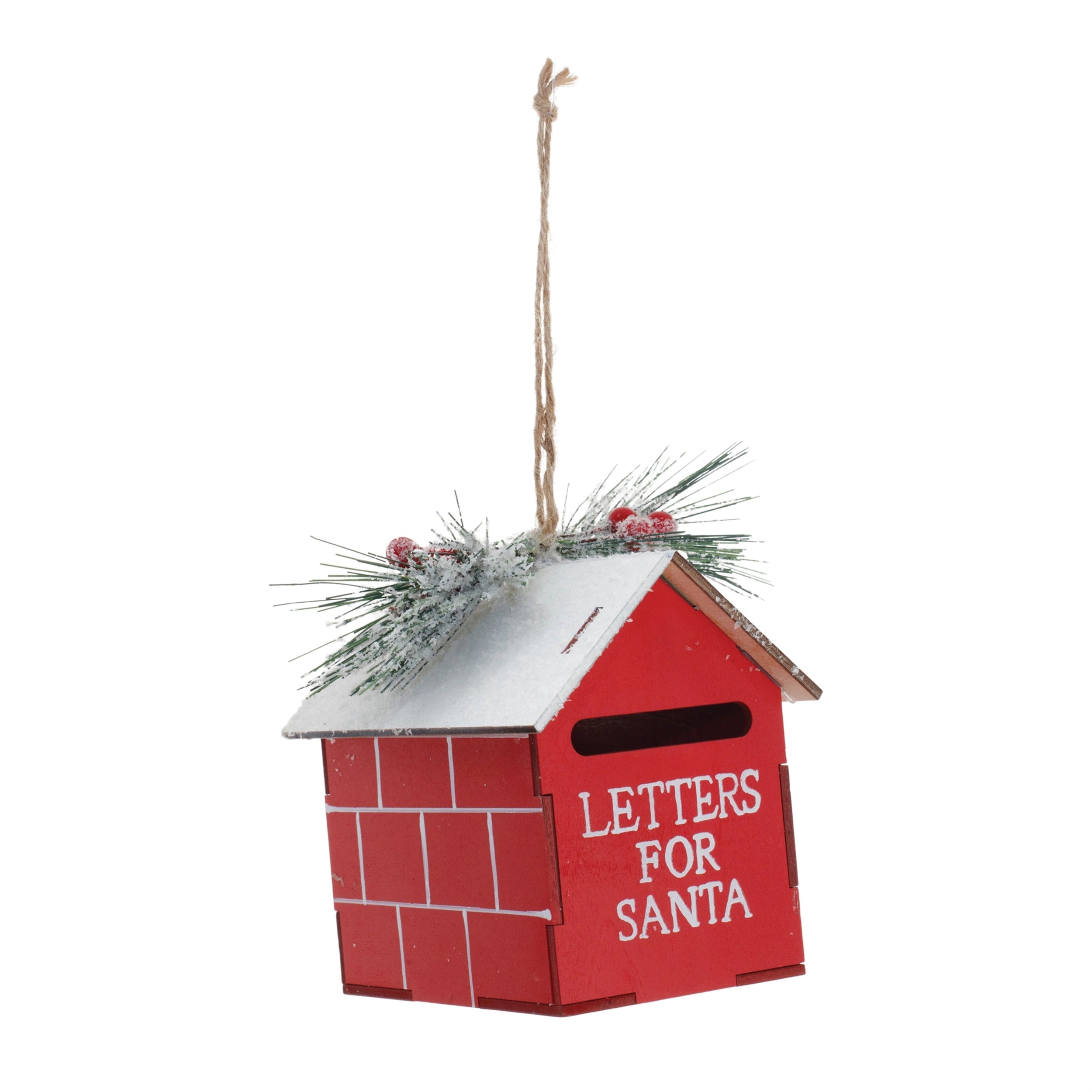 Frosted Metal Mailbox Oranment (Set of 2)