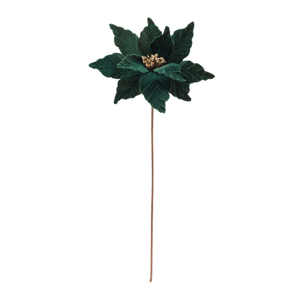 Forest Green Poinsettia Stem (Set of 6)