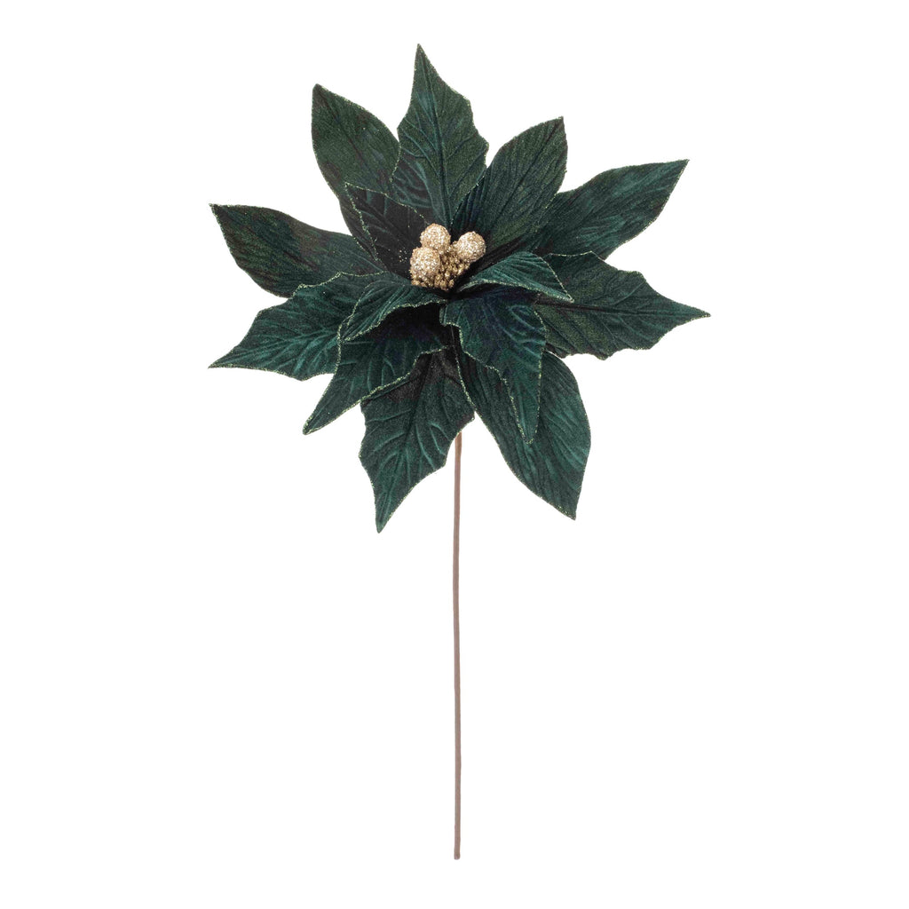 Forest Green Poinsettia Stem (Set of 2)
