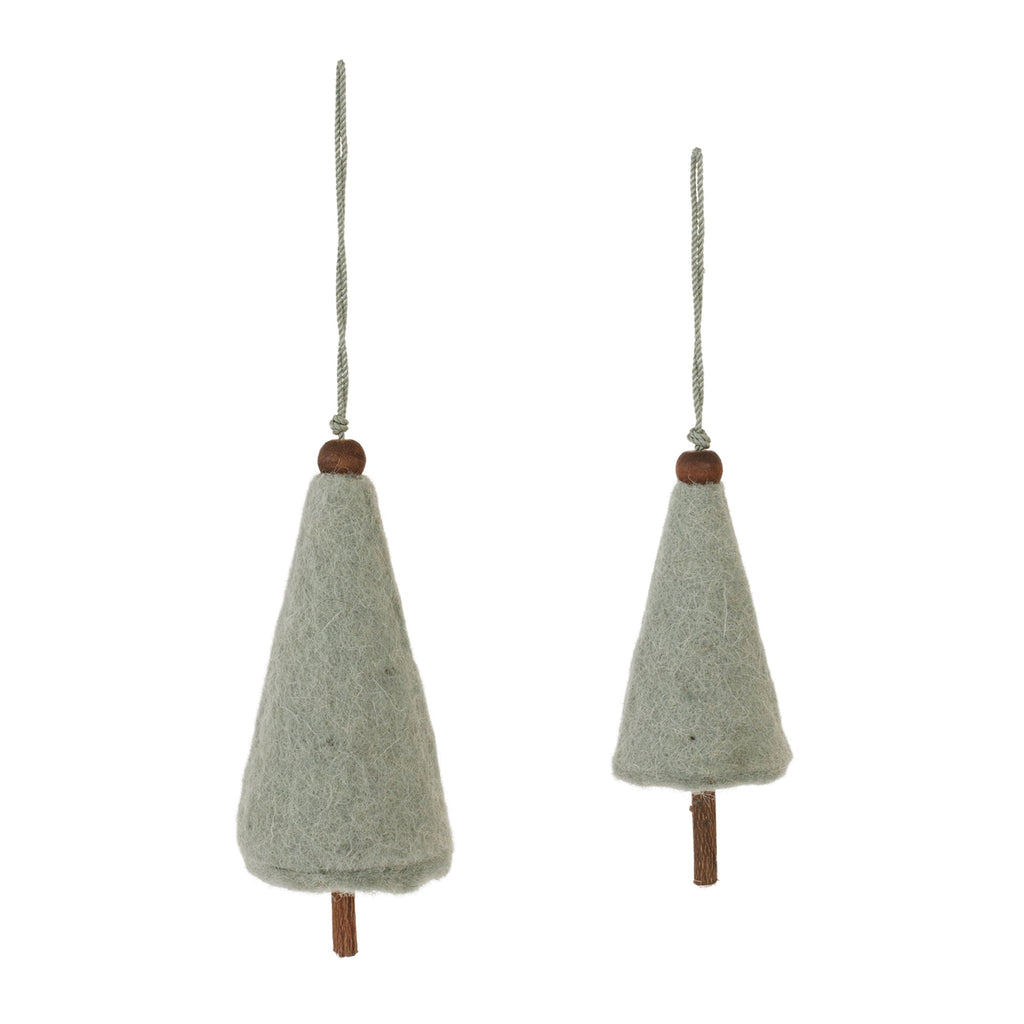Felt Wool Pine Tree Ornament (Set of 8)