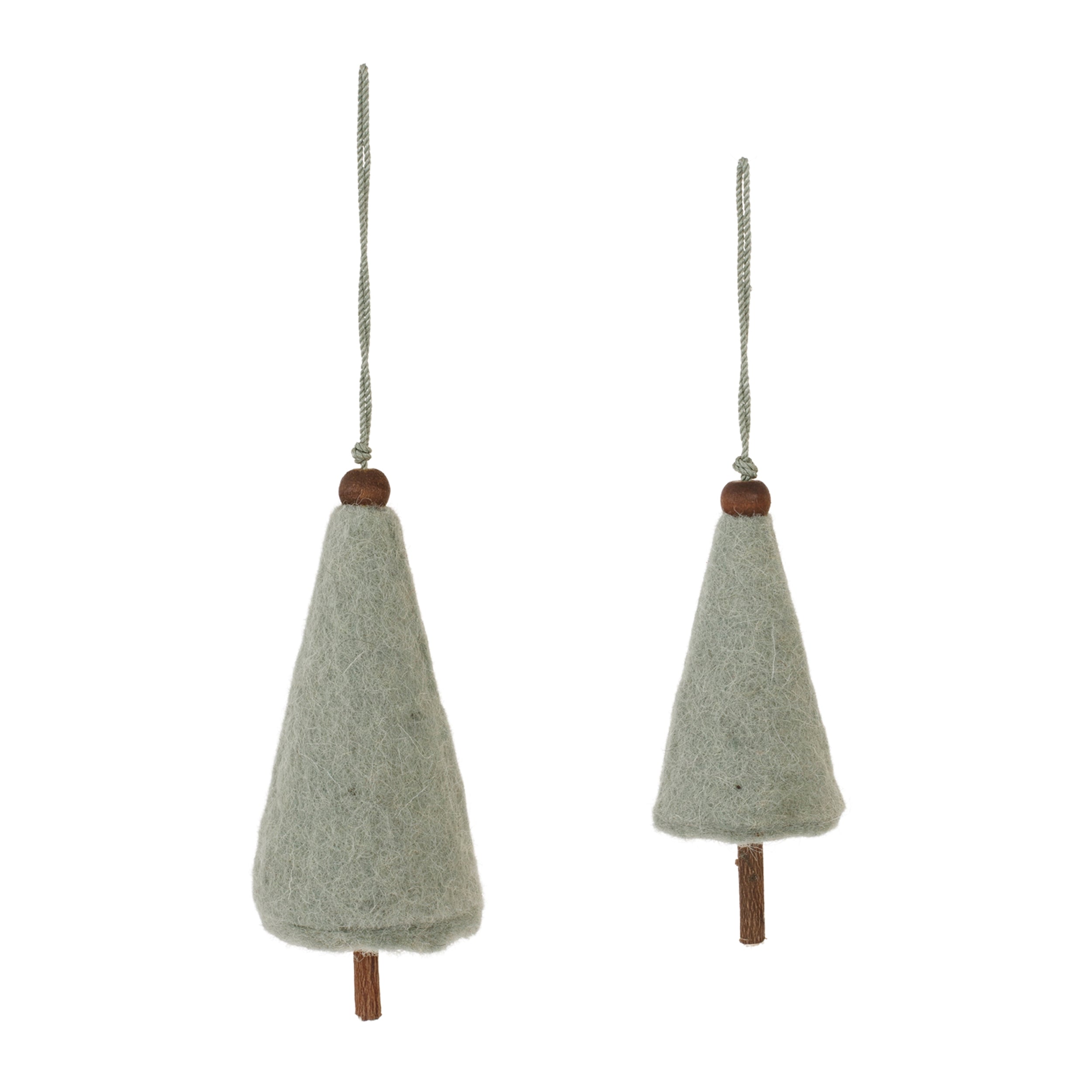 Felt Wool Pine Tree Ornament (Set of 8)