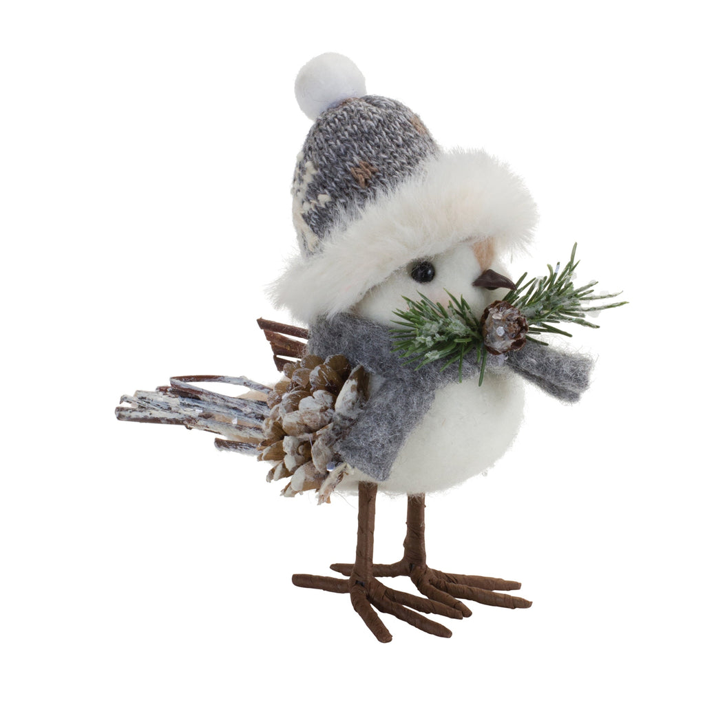 Winter Bird Shelf Sitter with Natural Accents (Set of 12)