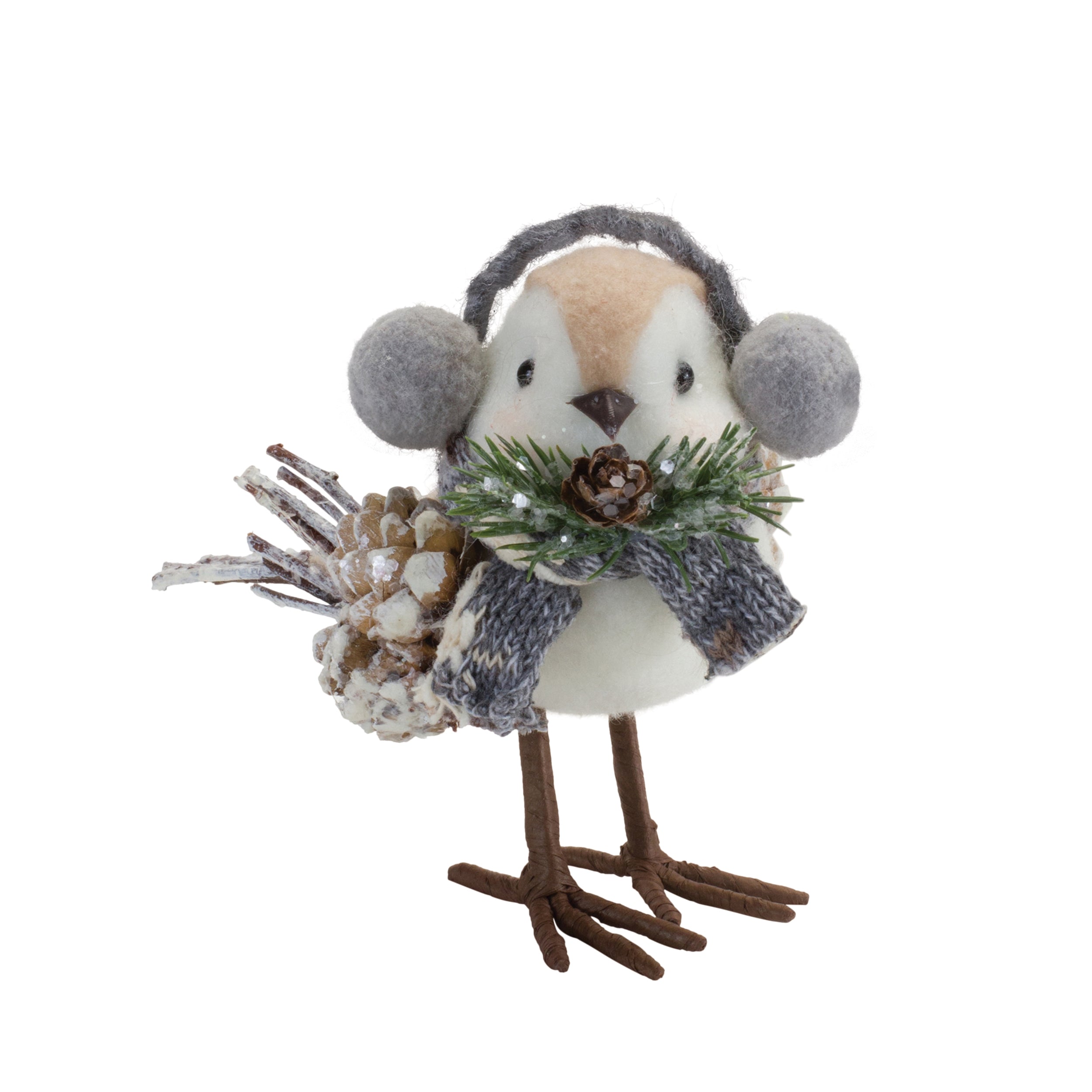 Winter Bird Shelf Sitter with Natural Accents (Set of 12)