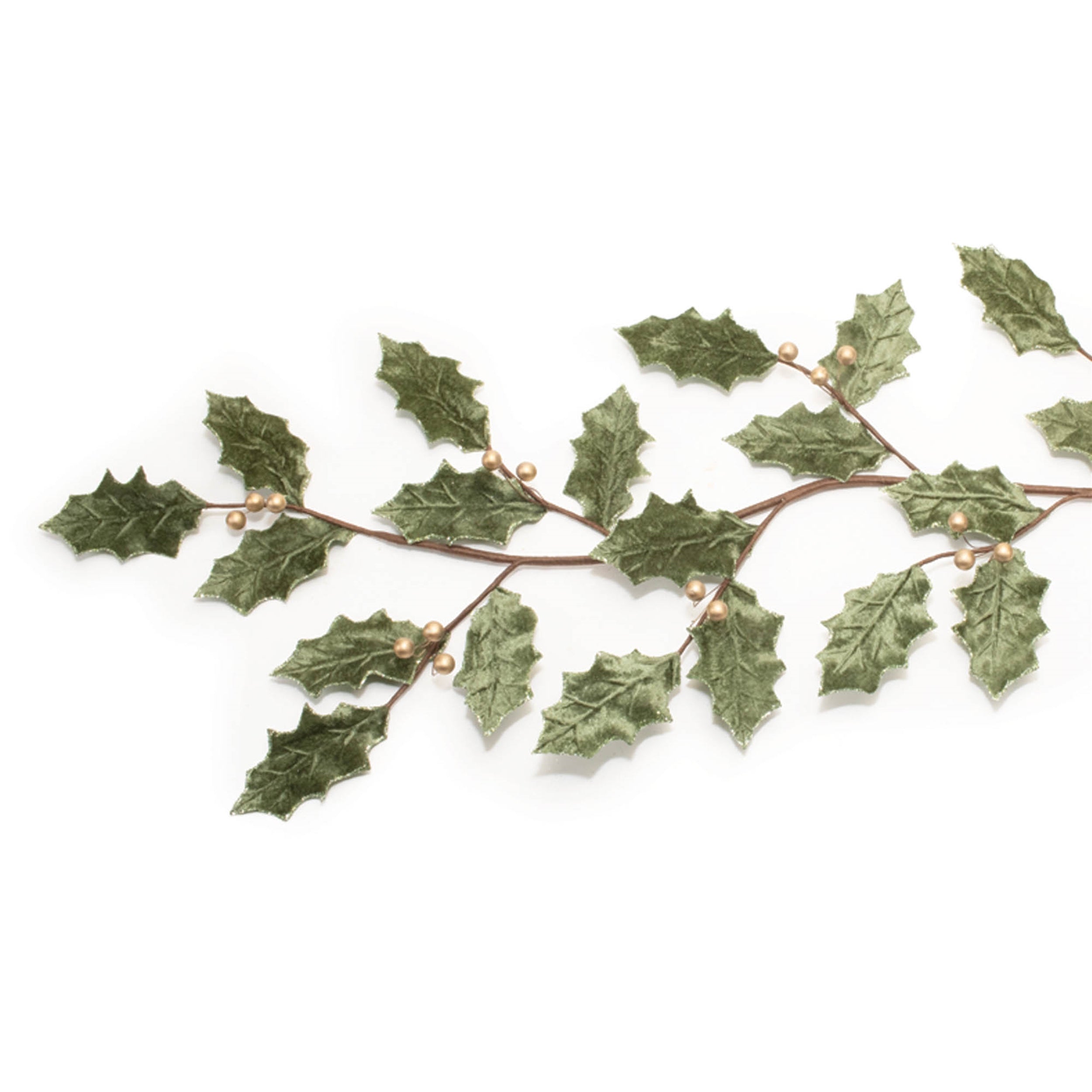 Glittered Holly Leaf Garland (Set of 2)