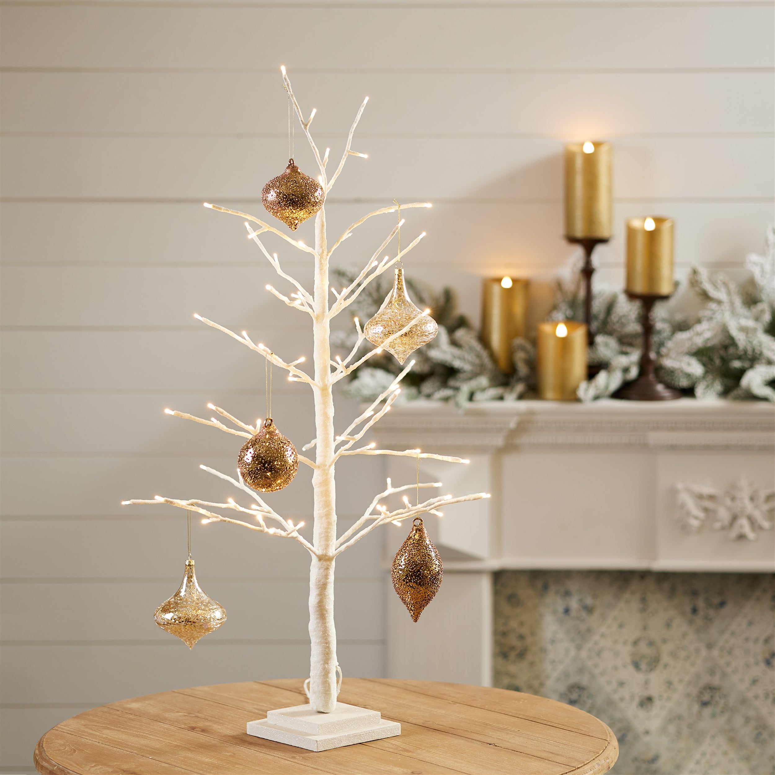 LED Glittered Twig Tree 36"H