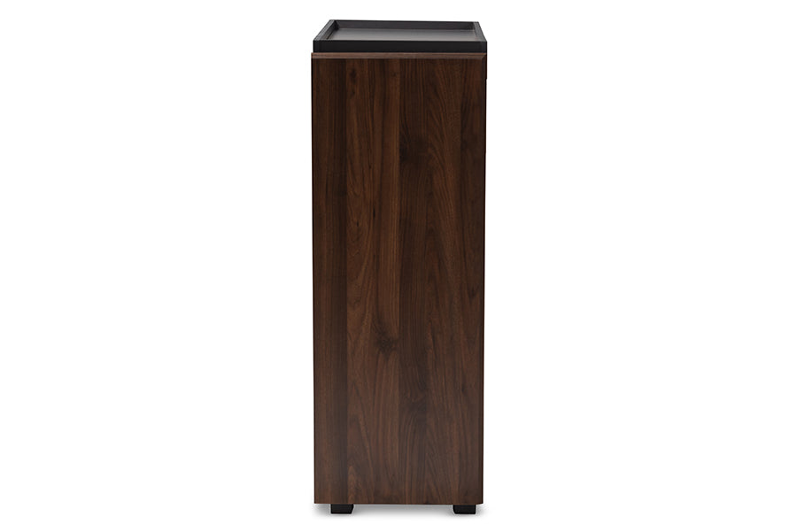 Baxton Studio Rikke Modern and Contemporary Two-Tone Gray and Walnut Finished Wood 5-Drawer Chest