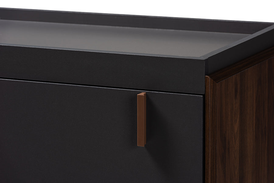 Baxton Studio Rikke Modern and Contemporary Two-Tone Gray and Walnut Finished Wood 5-Drawer Chest