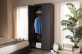 Baxton Studio Rikke Modern and Contemporary Two-Tone Gray and Walnut Finished Wood 7-Shelf Wardrobe Storage Cabinet
