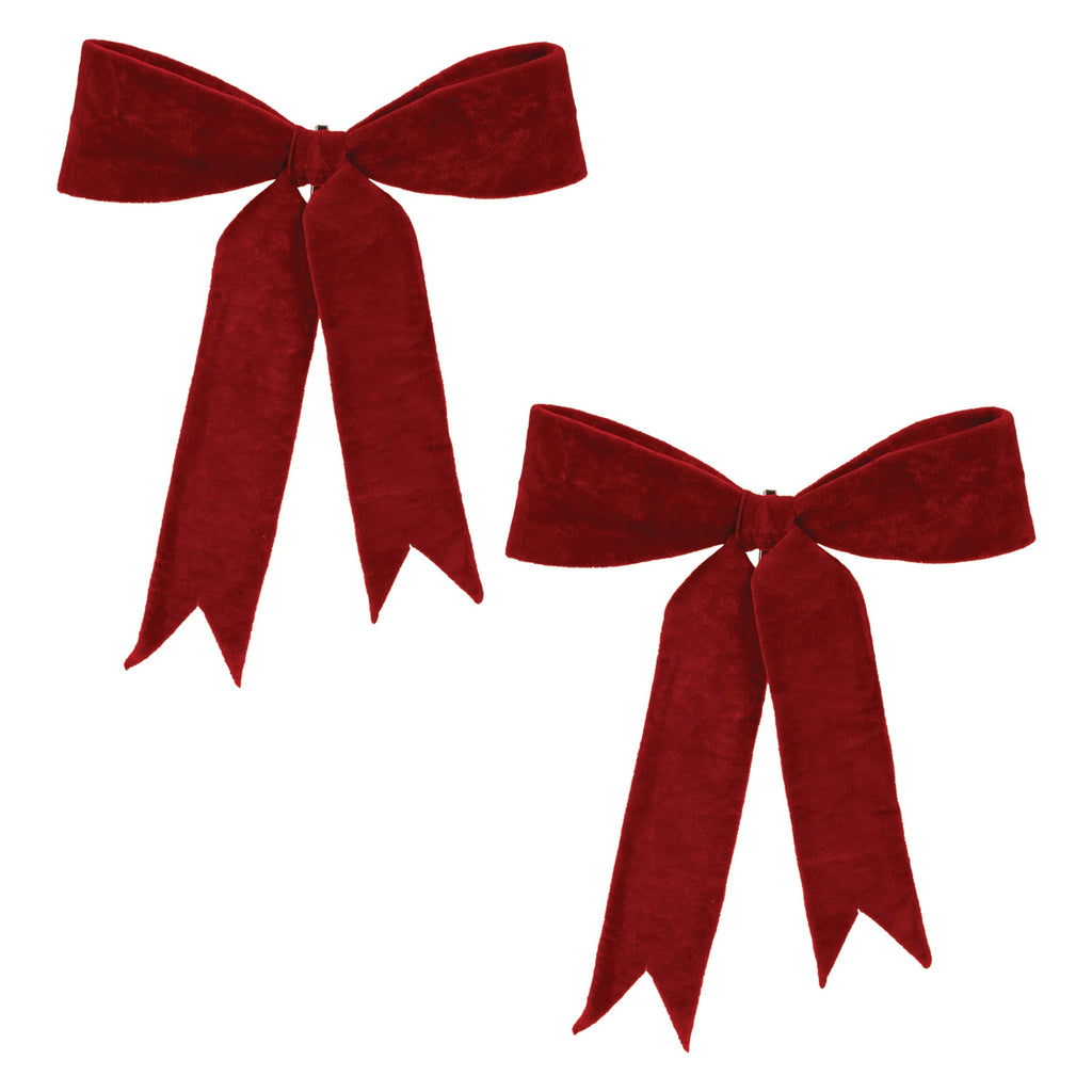 Red Wired Holiday Bow (Set of 2)