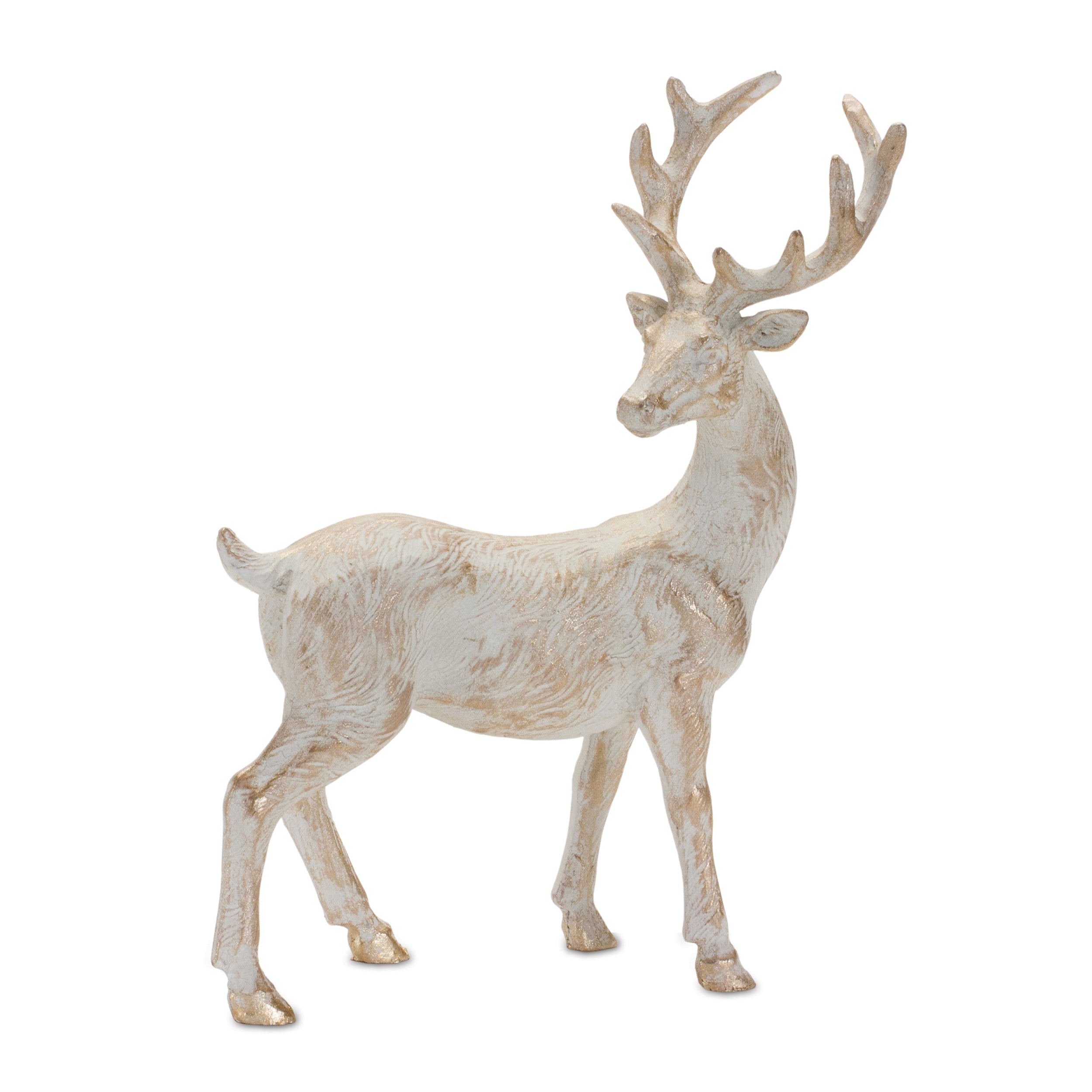 Brushed Gold Holiday Deer Figurine (Set of 6)