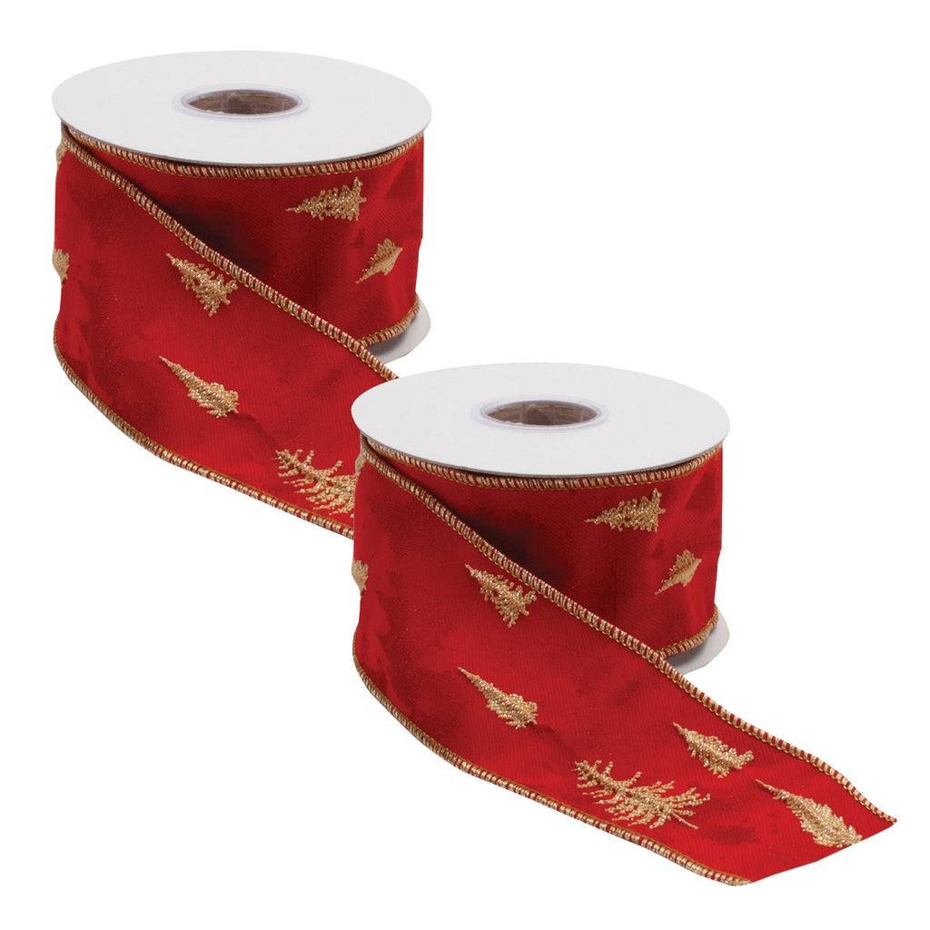 Pine Tree Holiday Ribbon (Set of 2)